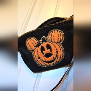 Pumpkin Mickey patch black belt bag